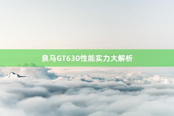 良马GT630性能实力大解析