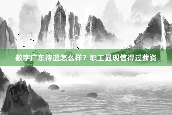 数字广东待遇怎么样？职工显现信得过薪资