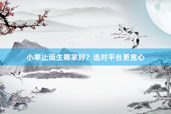 小举止诞生哪家好？选对平台更宽心