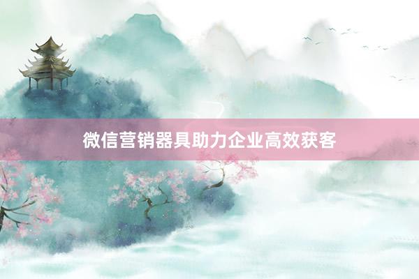 微信营销器具助力企业高效获客